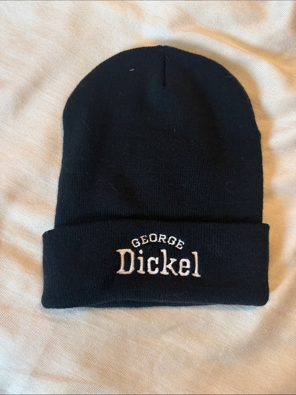 Black Knit Beanie - George Dickel Logo